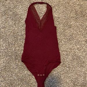 Maroon Lace Bodysuit